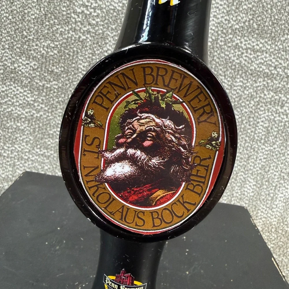 Penn Brewery St. Nikolaus Bock Beer Tap Handle Black Christmas St Nick Bar Decor